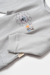Set bluzita cu pantalon Lion, gri, BabyCosy, 100%bumbac