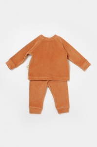 Set bluzita si pantaloni Elefant, 80%bumbac organic si 20% poliester - Caramiziu, BabyCosy