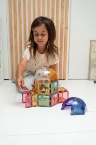 Set magnetic de constuit Dome pastel 34 piese, Cleverclixx - Img 4