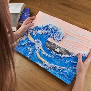 Set pictura 3D cu argila usoara, 30*40cm - Waves - Img 2