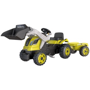 Tractor cu pedale si remorca Smoby Farmer Max verde cu negru - Img 1