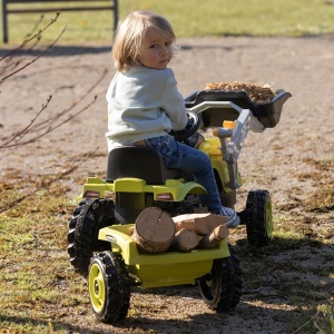 Tractor cu pedale si remorca Smoby Farmer Max verde cu negru - Img 6