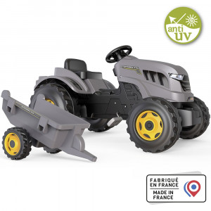 Tractor cu pedale si remorca Smoby Stronger XXL gri - Img 2
