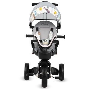 Tricicleta 5 in 1, MoMi INVIDIA Love, Scaun rotativ 360Ã‚Â°, Spatar reglabil, Maner telescopic, Centura in 5 puncte, Pliabila, Suport pahare, Tapiterie usor de curatat - Img 4