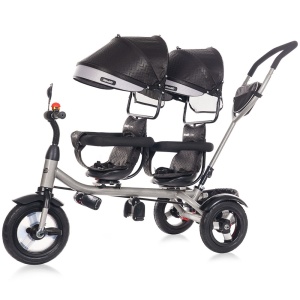 Tricicleta gemeni Chipolino 2Play obsidian silver - Img 2