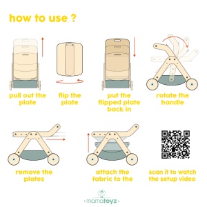 Antepremergator model BBQ din lemn 5 in 1 MamaToyz cu masuta de activitati - Img 6