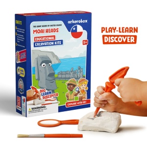 Arkerobox - Set arheologic educational si puzzle 3D, Moai Heads