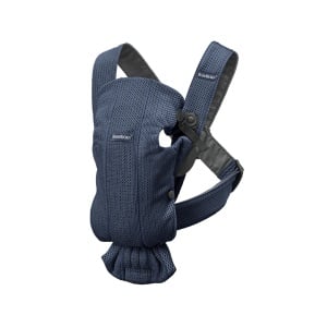 BabyBjorn - Marsupiu anatomic Mini, cu multiple pozitii de purtare, Navy Blue, 3D Mesh