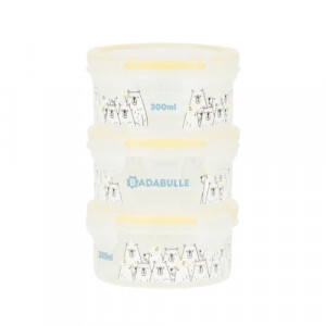 Badabulle - Set 3 boluri ermetice Maxi 300 ml, pentru pastrarea hranei