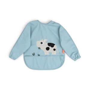 Bavetica cu maneci si buzunar Done by Deer Tiny Farm Blue