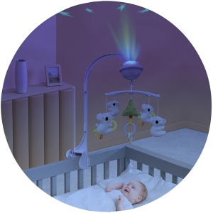 Carusel muzical pentru patut cu proiector Chipolino Koala - Img 2