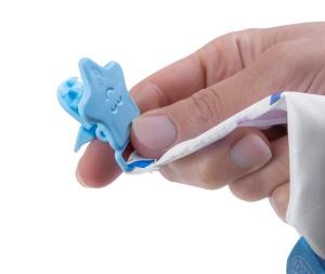 Cravata bebelusi cu accesoriu de dentitie BabyJem, bleu - Img 3