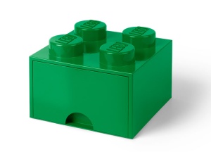 Cutie depozitare LEGO 2x2 cu sertar, verde - Img 1