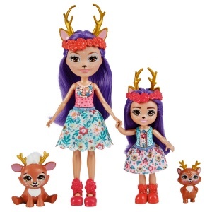 ENCHANTIMALS SET PAPUSI SURORI SI ANIMALUTELE LOR DANESSA DEER SI SPRINT SI DANETTA DEER SI FLEET - Img 5