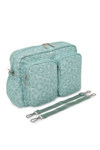 Geantă pentru scutece și accesorii bebe, DuoPack, Carry Bliss, verde leo print - Img 2