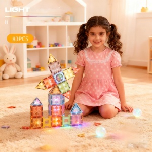 Joc magnetic Diamond cu lumini - 83 piese (7.5 cm)