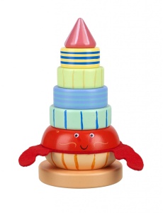 Jucarie din lemn de stivuit cu crab, Orange Tree Toys - Img 3