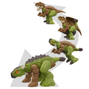 JURASSIC WORLD FIERCE CHANGERS DOUBLE DANGER DINOZAUR TRANSFORMABIL TYRANNOSAURUS REX SI ANKYLOSAURUS MARO - Img 4