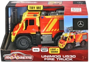 MAJORETTE MASINA DE POMPIERI MERCEDES UNIMOG U530 CU SUNETE SI LUMINI - Img 4