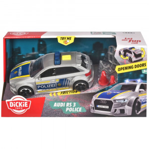 Masina de politie Dickie Toys Audi RS3 1:32 15 cm cu lumini, sunete si accesorii - Img 7