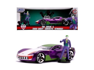MASINUTE METALICA CHEVY CORVETTE STINGRAY 2009 SI FIGURINA JOKER SCARA 1:24 - Img 3