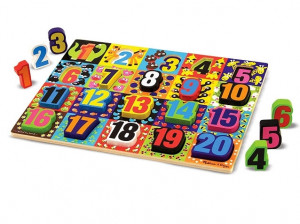 Melissa and Doug - Puzzle lemn in relief Numere de la 1 la 20