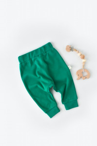 Pantaloni Bebe Unisex din bumbac organic Verde