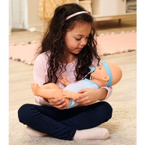 Papusa Simba New Born Baby, Baby Doll 43 cm cu accesorii albastru - Img 10