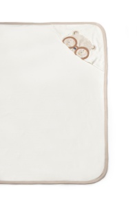 Paturica cu gluga pentru nou nascut, 100% bumbac organic, TeddyBear, BabyCosy