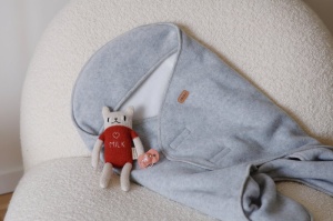 Paturica de infasat BabyNomade 0-6 luni Heather Grey - Img 3