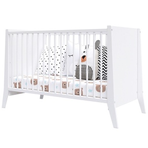 Patut copii din lemn Hubners Cosmo 120x60 cm alb - Img 2