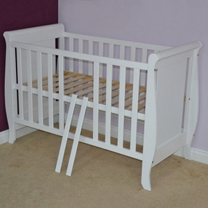 Patut copii din lemn Hubners Mira 120x60 cm alb cu sertar - Img 5