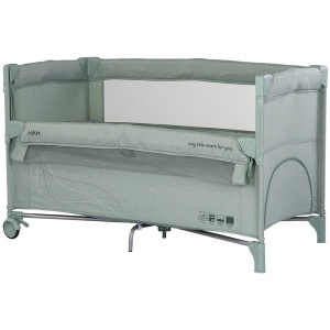 Patut pliabil Chipolino Relax matcha linen cu laterala culisanta - Img 1