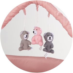 Patut pliabil cu saltea de infasat Chipolino Luna powder pink - Img 3