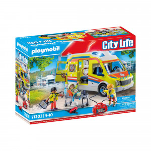 Playmobil - Ambulanta Galbena Cu Lumini Si Sunete - Img 1