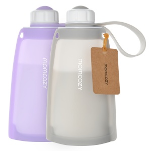 Pungi depozitare lapte silicon Momcozy set 2 buc Purple Grey