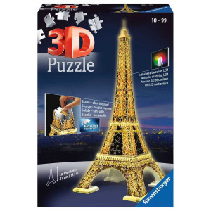 Puzzle 3D Turnul Eiffel Noaptea, 216 Piese - Img 2