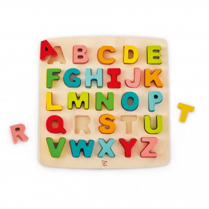 Puzzle din lemn - Alfabet, litere dolofane - Img 1