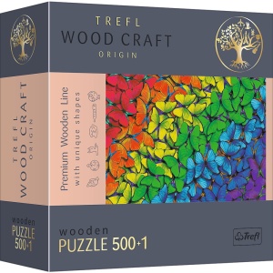 PUZZLE TREFL DIN LEMN 500+1 PIESE FLUTURASII COLORATI - Img 4