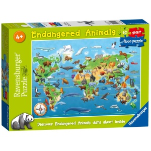 Ravensburger - Puzzle mare de podea harta animale 60 piese - Img 2