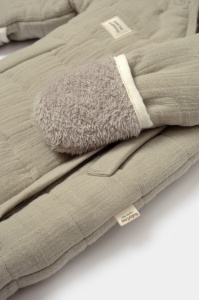 Salopeta de iarna pentru bebelusi, Winter muselin, 100% bumbac - Verde, BabyCosy