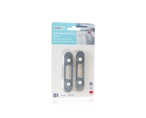 Set 2 mini sigurante universale pentru usi si dulapuri BabyJem, gri