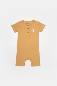 Set 2 salopete scurte Bamboo, galben, BabyCosy, 50%bumbac+50% bambus