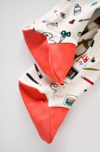 Set 2 salopetele cu maneca lunga si panataloni cu botosei si fermoar - 100%bumbac organic - Portocaliu si Pudra, Baby Cosy