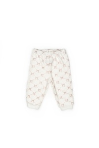 Set bluză și pantalon, Bow, BabyCosy, 100%bumbac organic, Powder - Img 5