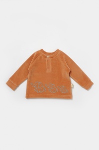 Set bluzita si pantaloni Elefant, 80%bumbac organic si 20% poliester - Caramiziu, BabyCosy