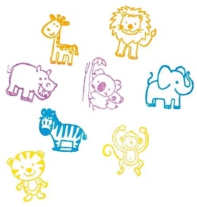Set de 8 stampile cu animale, tusiera inclusa - Img 3