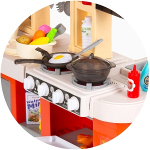 Set jucarie Chipolino Kitchen 84 cm cu sistem de curgere apa, lumini, sunete si 79 accesorii - Img 11