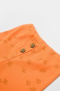 Set tricou cu pantaloni Printed, portocaliu, BabyCosy, 50%bumbac+50% modal