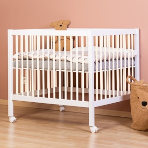Tarc Childhome 97 cu roti 75x95 cm MDF Alb - Img 2